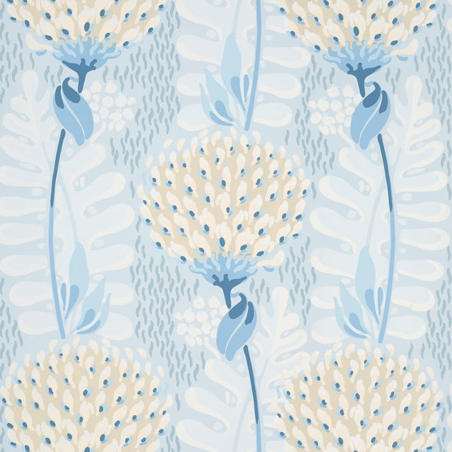 Thibaut Tiverton Spa Blue Wallpaper