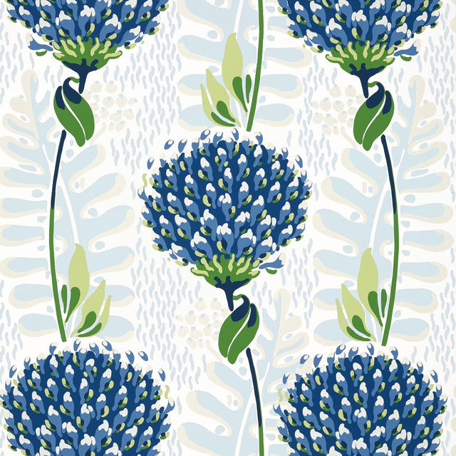 Thibaut Tiverton Blue And Green Wallpaper