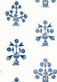 Thibaut INDIAN FLOWER Blue Wallpaper