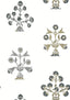 Thibaut INDIAN FLOWER Black and White Wallpaper