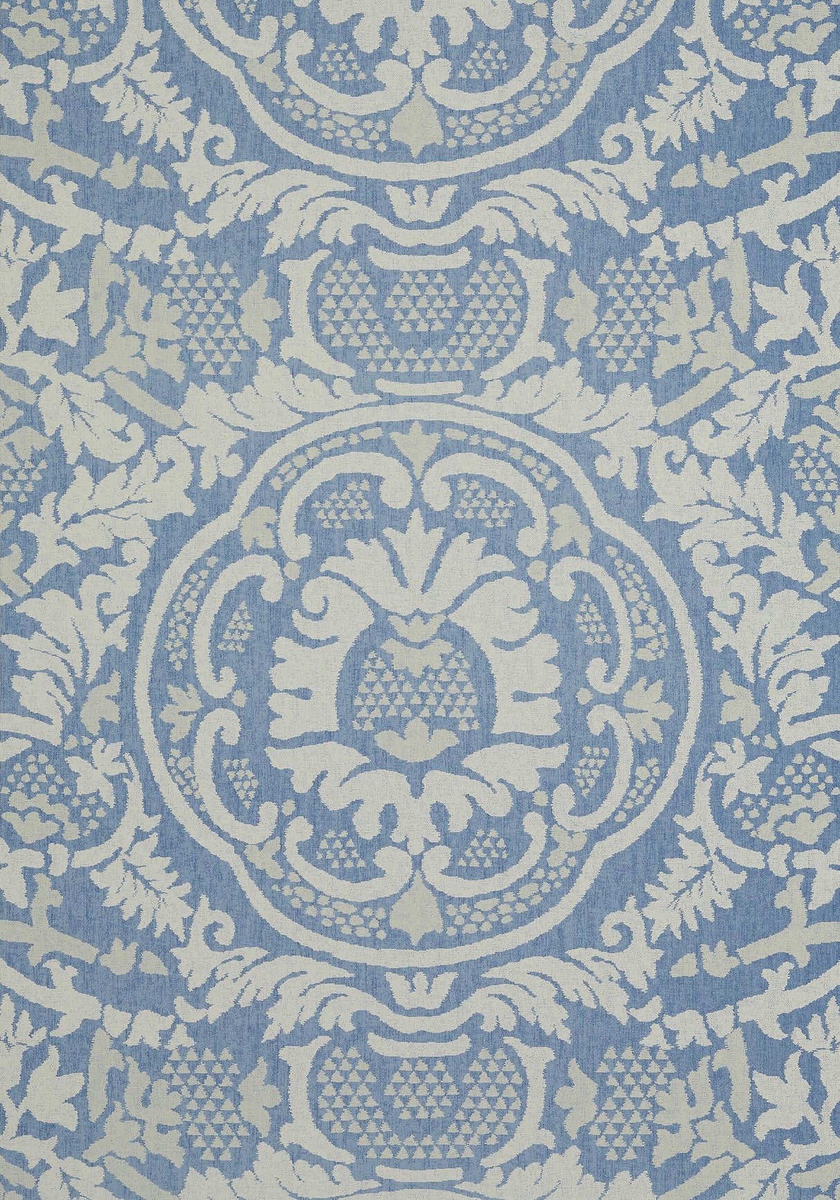 Thibaut EARL DAMASK Blue Wallpaper