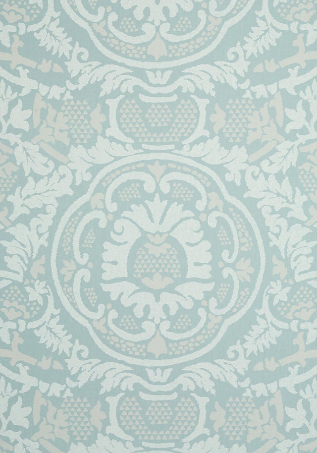 Thibaut EARL DAMASK Robin's Egg Wallpaper