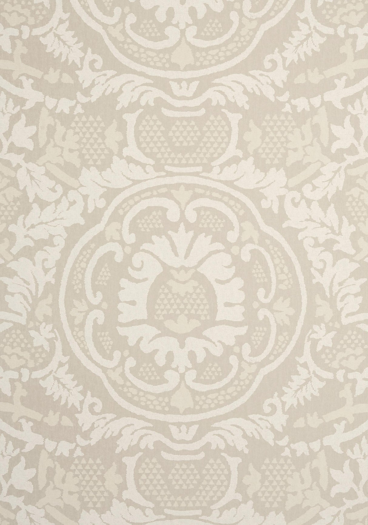 Thibaut EARL DAMASK Flax Wallpaper