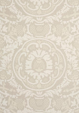 Thibaut EARL DAMASK Flax Wallpaper