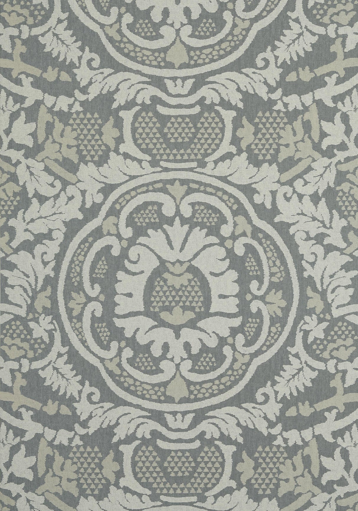 Thibaut EARL DAMASK Charcoal Wallpaper