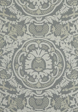 Thibaut EARL DAMASK Charcoal Wallpaper