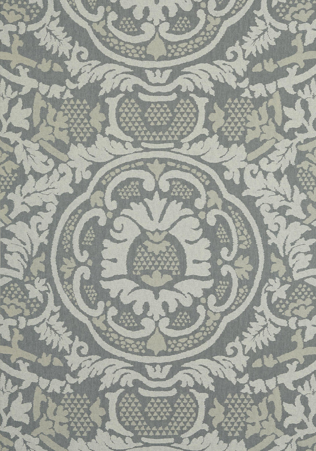Thibaut EARL DAMASK Charcoal Wallpaper