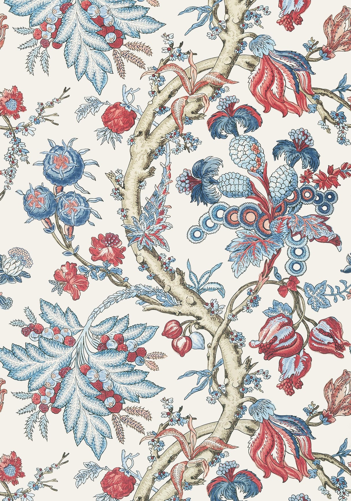 Thibaut CHATELAIN Blue and Red Wallpaper