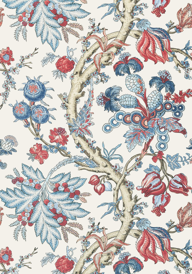 Thibaut CHATELAIN Blue and Red Wallpaper