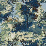Thibaut Lincoln Toile Navy And Teal Wallpaper