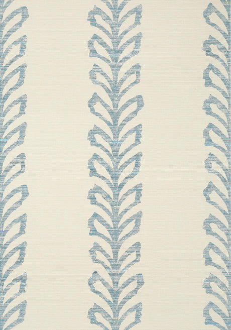 Thibaut EVIA Blue and Off White Wallpaper