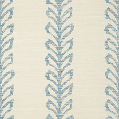 Thibaut Evia Blue And Off White Wallpaper