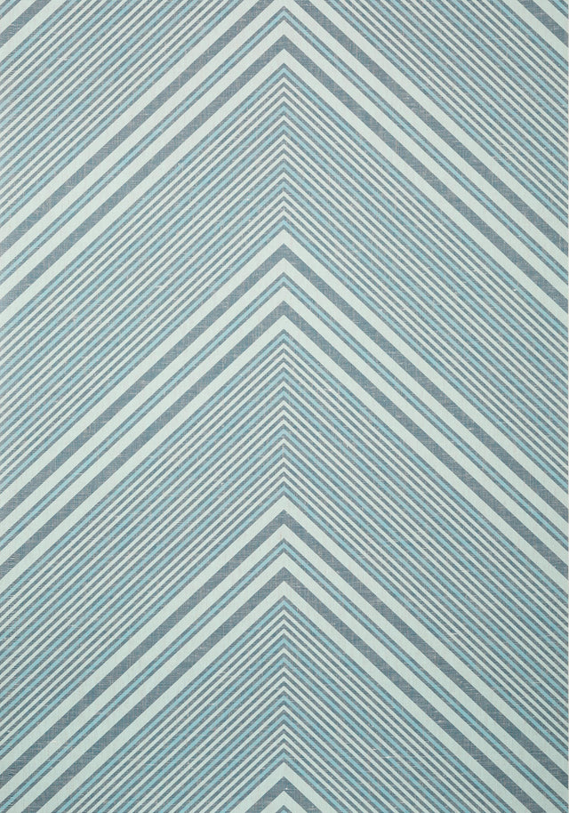 Thibaut ELEVATION Navy and Aqua Wallpaper