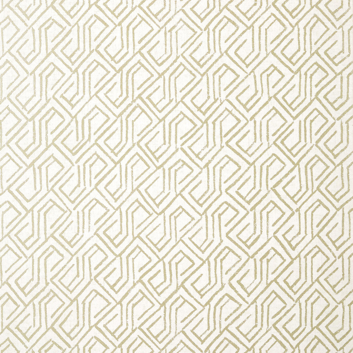 Thibaut Tortona Metallic Gold On Cream Wallpaper