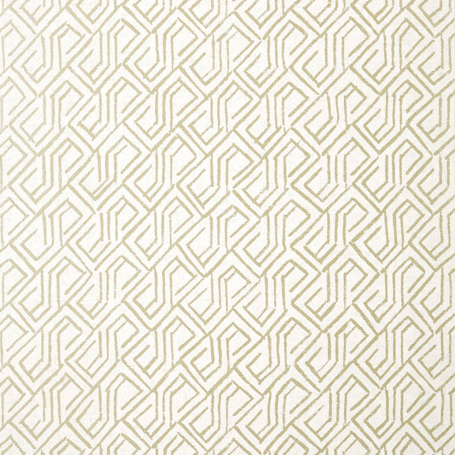 Thibaut Tortona Metallic Gold On Cream Wallpaper