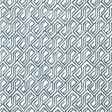 Thibaut Tortona Navy And White Wallpaper