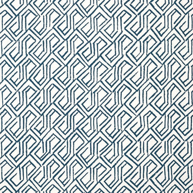 Thibaut Tortona Navy And White Wallpaper