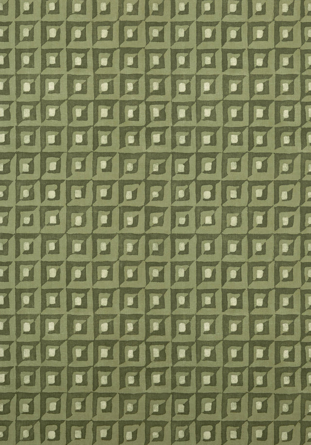 Thibaut SQUARE DANCE Olive Green Wallpaper