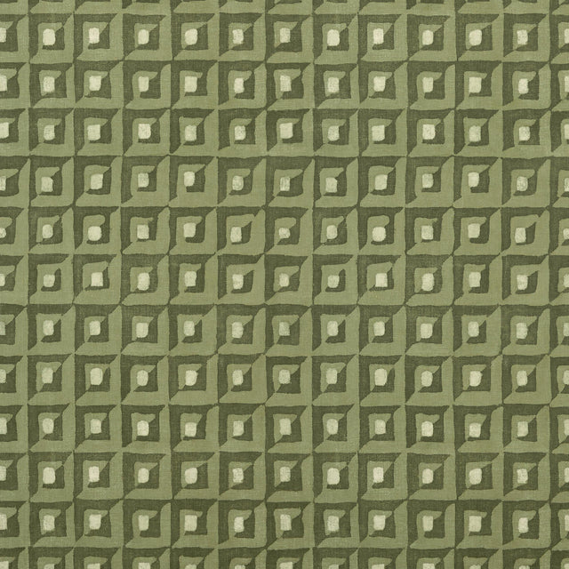 Thibaut Square Dance Olive Green Wallpaper