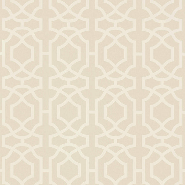 Thibaut Alston Trellis Flax Wallpaper