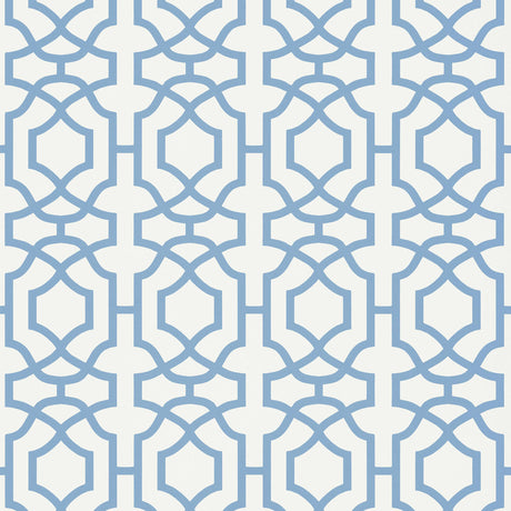 Thibaut Alston Trellis Blue And White Wallpaper