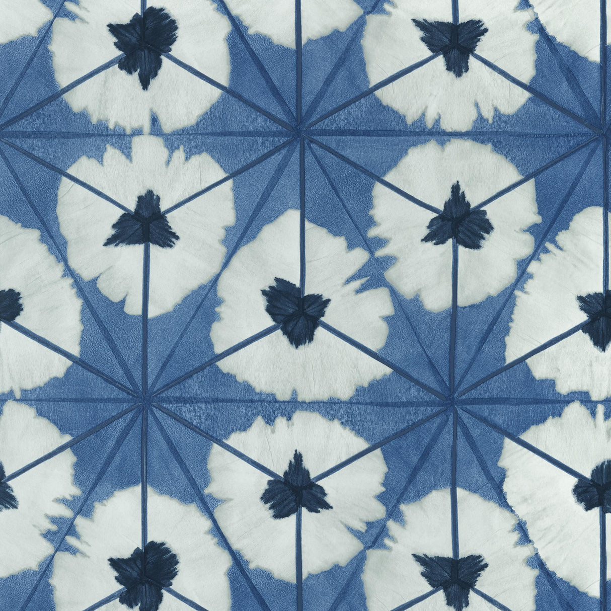 Thibaut Sunburst Navy Wallpaper