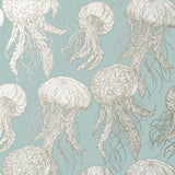 Thibaut Jelly Fish Bloom Aqua Wallpaper
