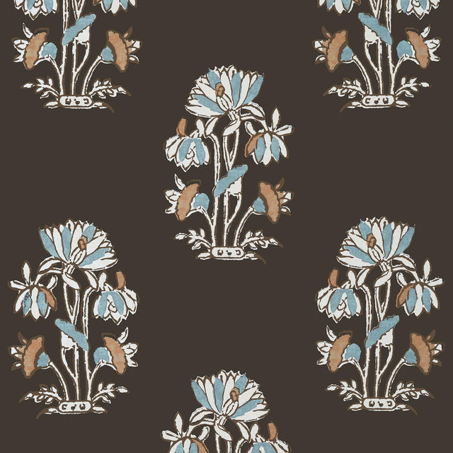 Thibaut Lily Flower Black Wallpaper