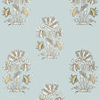 Thibaut Lily Flower Spa Blue Wallpaper