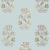 Thibaut Lily Flower Spa Blue Wallpaper