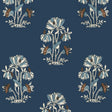 Thibaut Lily Flower Navy Wallpaper