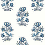 Thibaut Lily Flower Blue And White Wallpaper