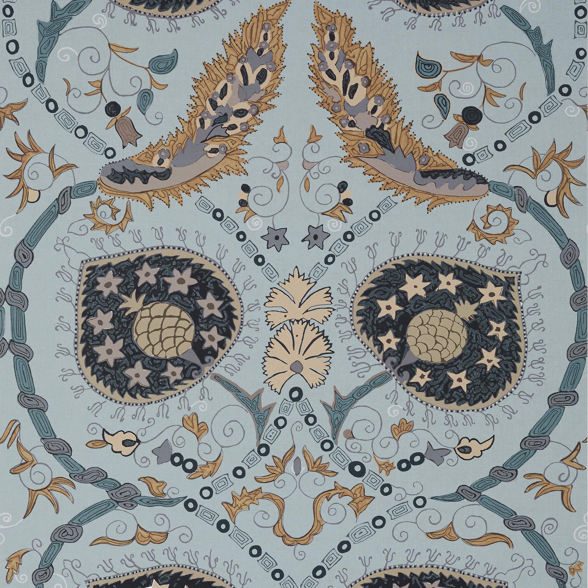 Thibaut Lewis Mineral Blue Wallpaper