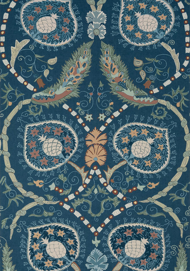 Thibaut LEWIS Navy and Teal Wallpaper