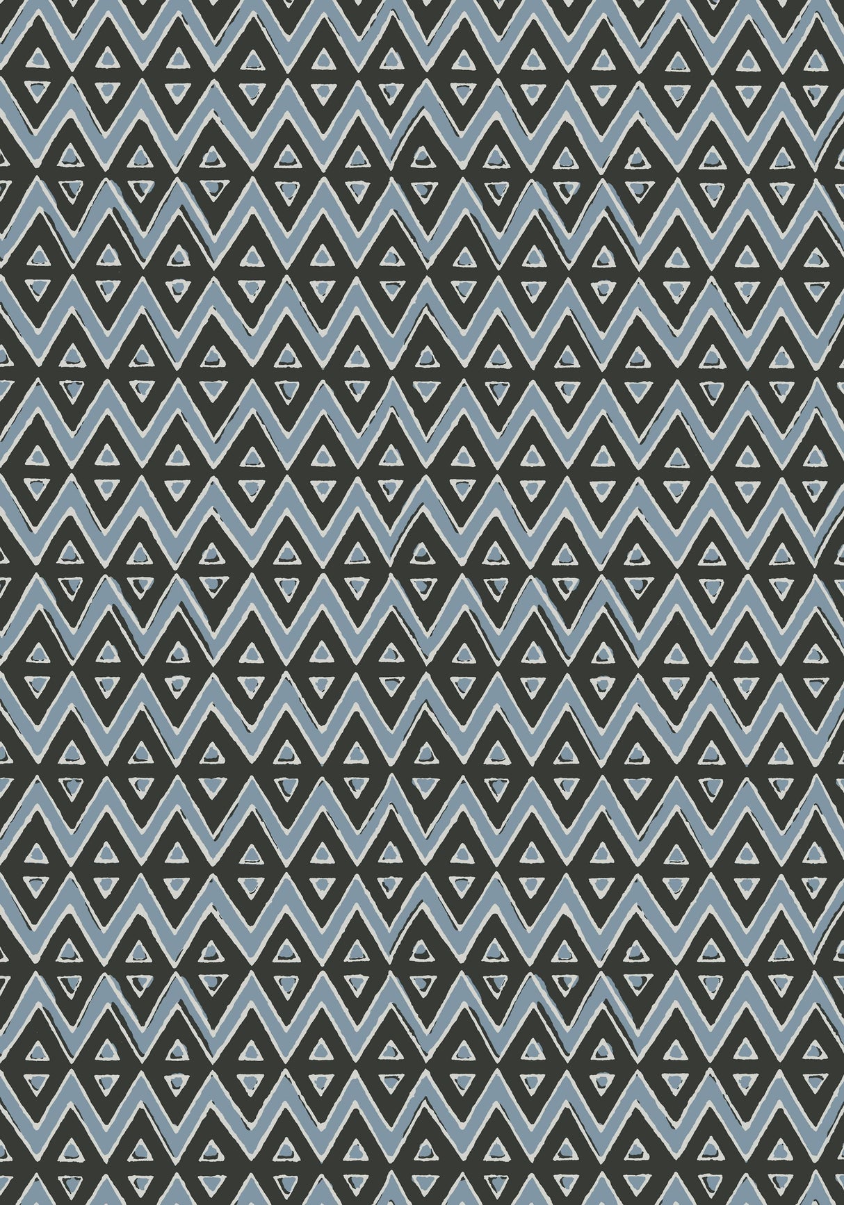 Thibaut TIBURON Black and Mineral Blue Wallpaper
