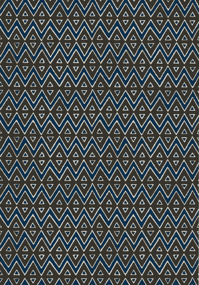 Thibaut TIBURON Brown and Navy Wallpaper