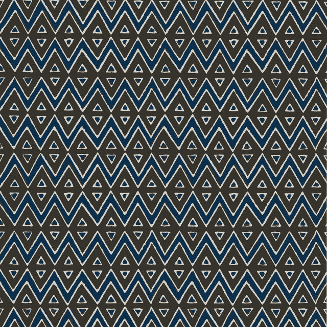 Thibaut Tiburon Brown And Navy Wallpaper