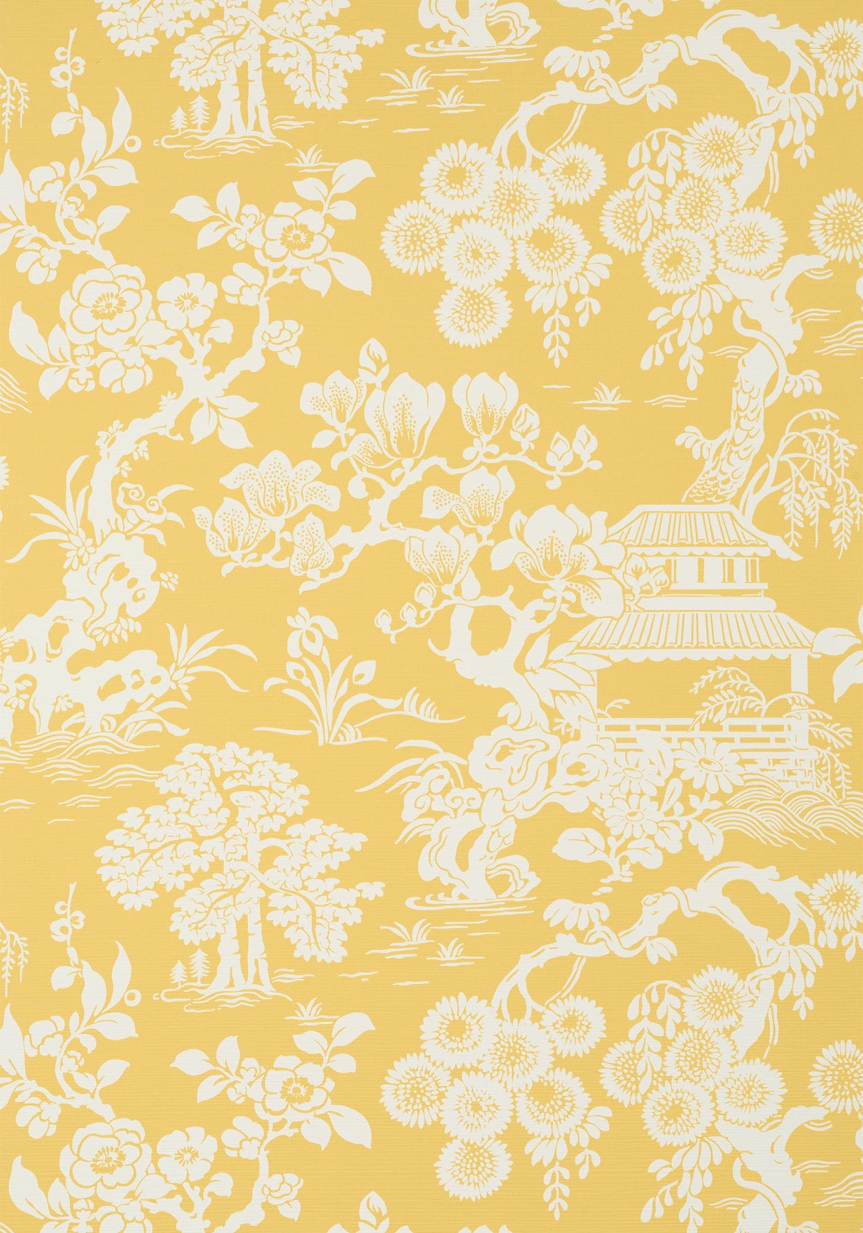 Thibaut JAPANESE GARDEN Yellow Wallpaper