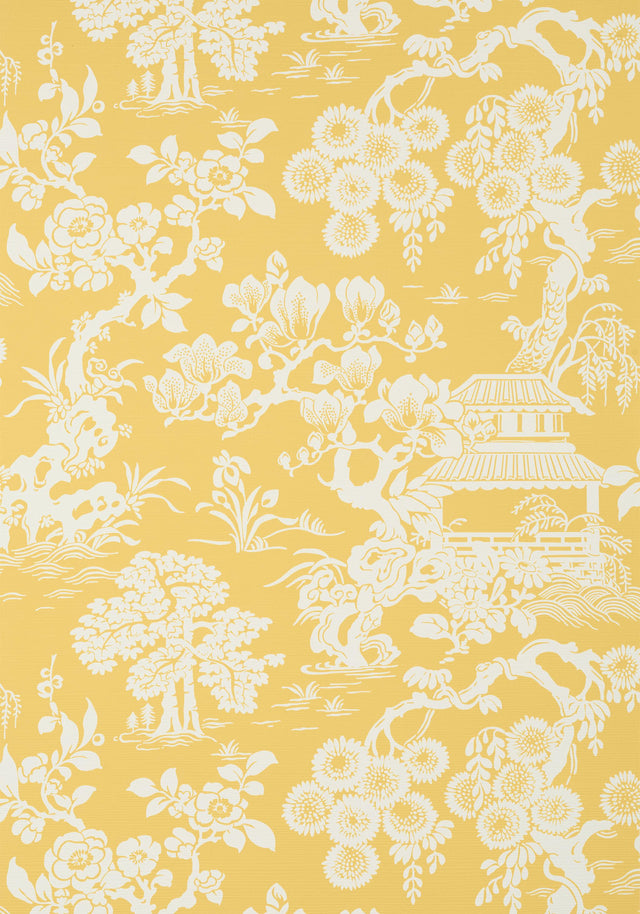 Thibaut JAPANESE GARDEN Yellow Wallpaper