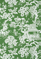 Thibaut JAPANESE GARDEN Emerald Wallpaper