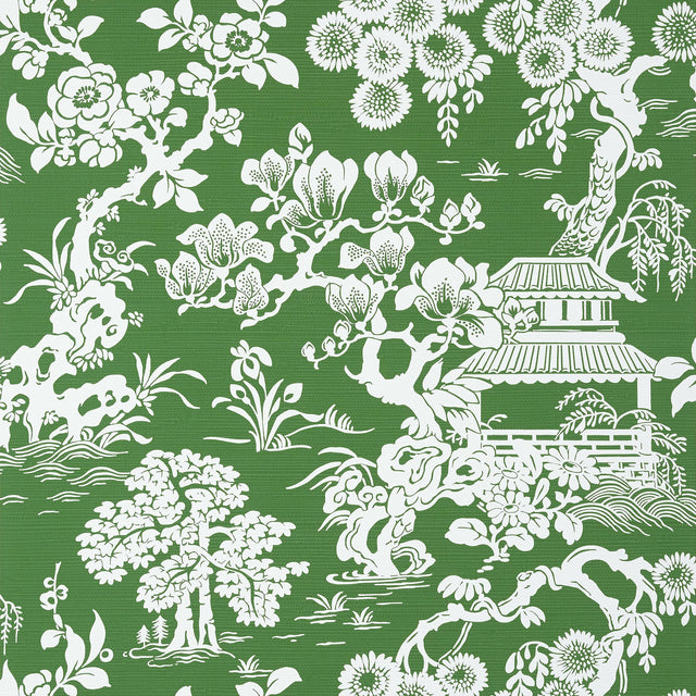 Thibaut Japanese Garden Emerald Wallpaper