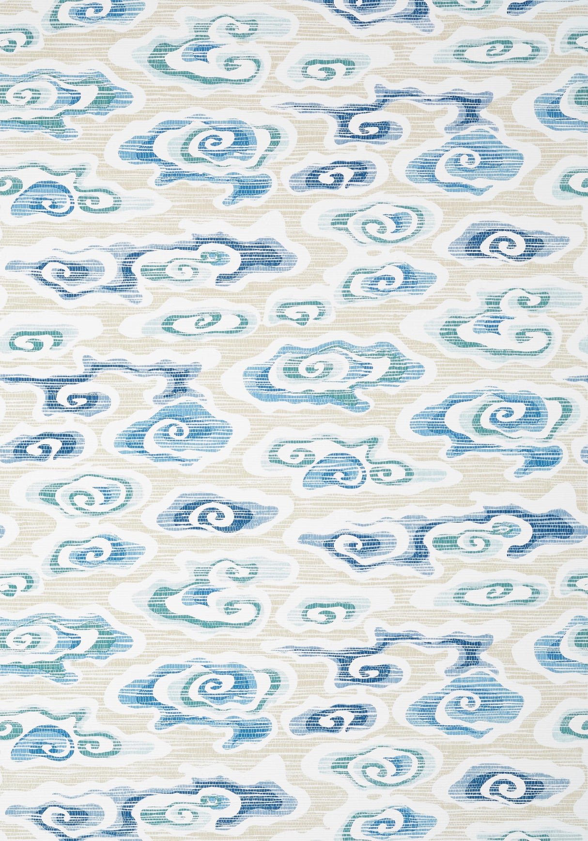 Thibaut CLEAR CLOUDS Beige and Blue Wallpaper