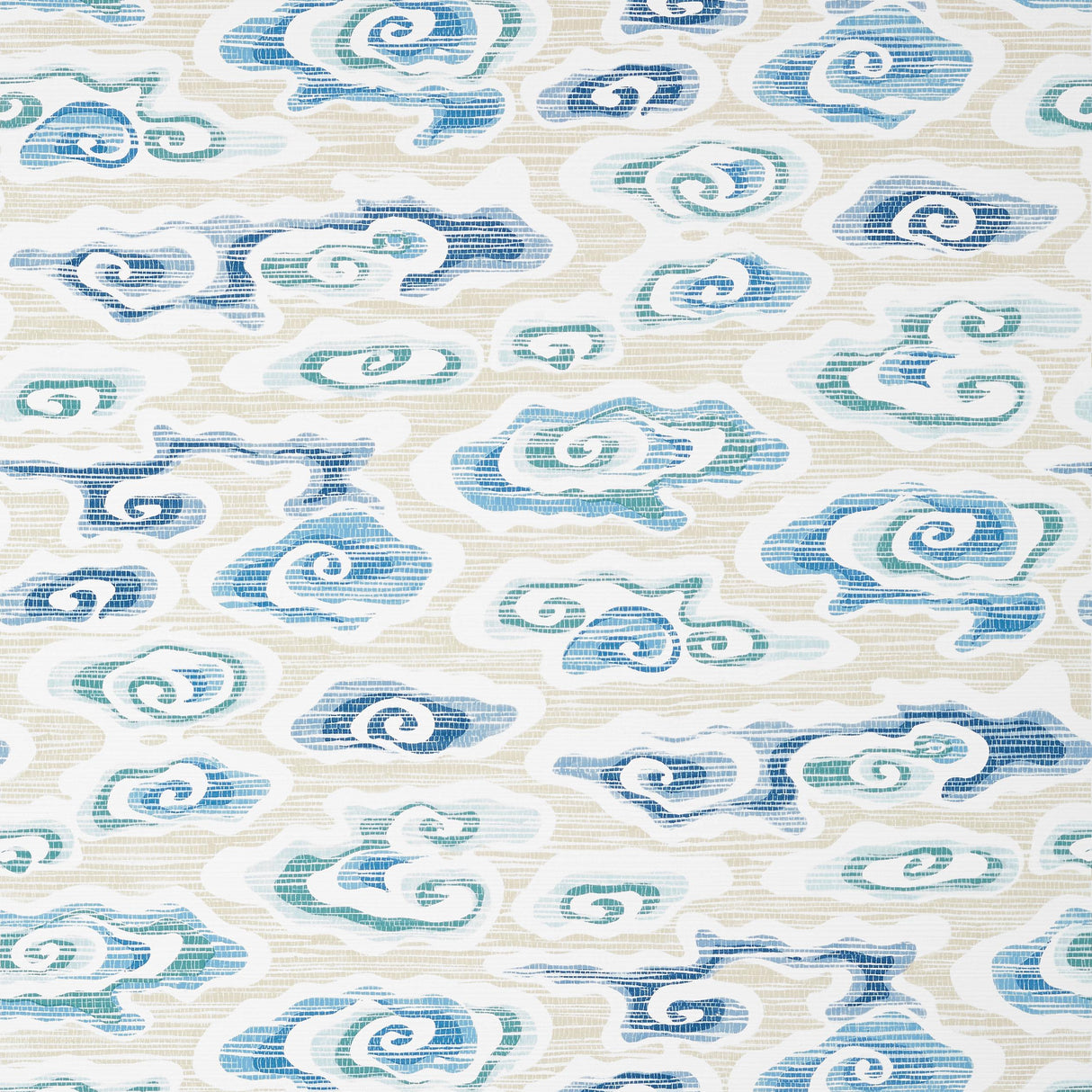 Thibaut Clear Clouds Beige And Blue Wallpaper