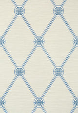 Thibaut TURNBERRY TRELLIS Beige and Blue Wallpaper