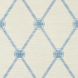 Thibaut Turnberry Trellis Beige And Blue Wallpaper