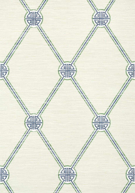 Thibaut TURNBERRY TRELLIS Beige and Green Wallpaper