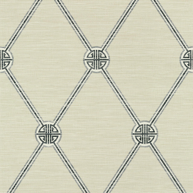 Thibaut Turnberry Trellis Charcoal Wallpaper
