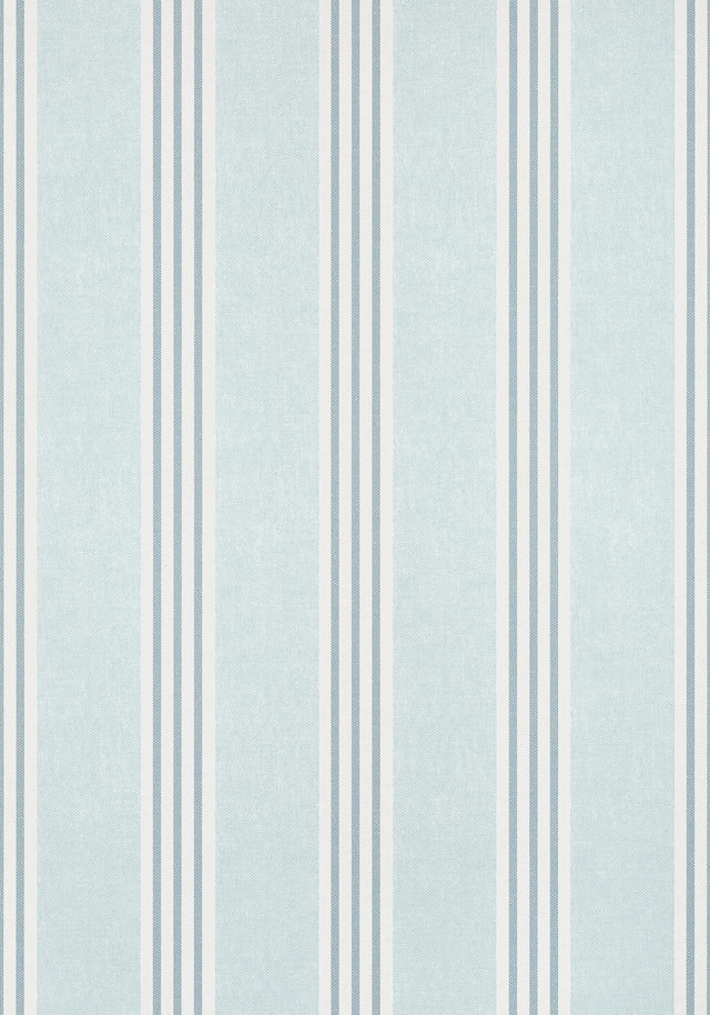 Thibaut CANVAS STRIPE Spa Blue Wallpaper