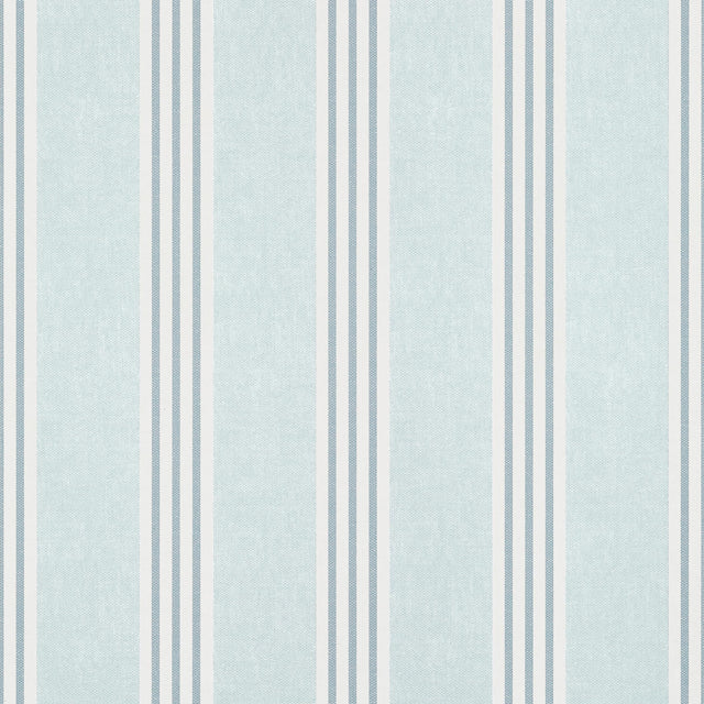 Thibaut Canvas Stripe Spa Blue Wallpaper