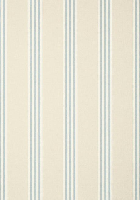 Thibaut CANVAS STRIPE Spa Blue and Beige Wallpaper